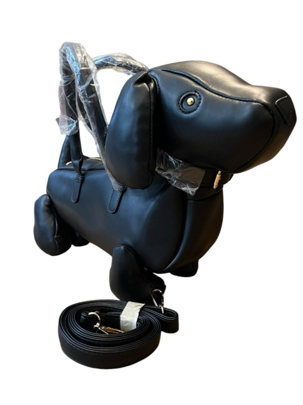 Black Dachshund Figural Shoulder Bag Convertible Crossbody Handbag Weiner Dog